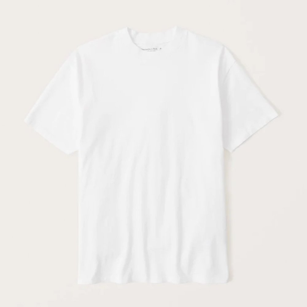 Abercrombie Oversized Boyfriend Essential Tee White